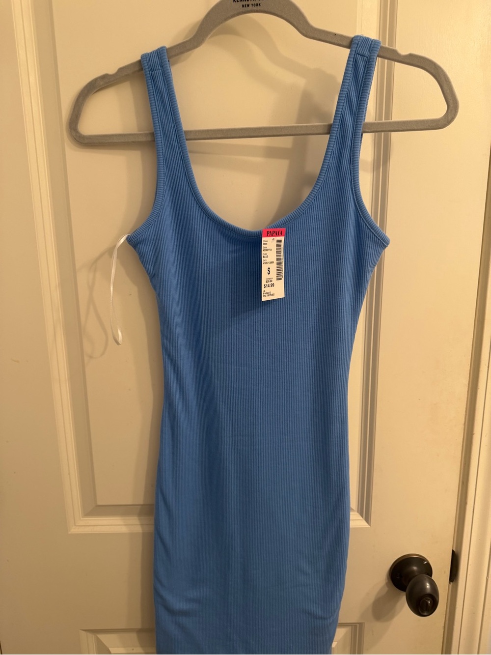 NWT Papaya Blue Ribbed Midi Dress